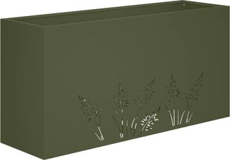 vidaXL Macetero De Jard&iacute;n Verde Oliva 100 X 20 X 49 Cm Vidaxl
