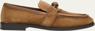 Bottega Veneta Astaire Knot Grooved Suede Loafers