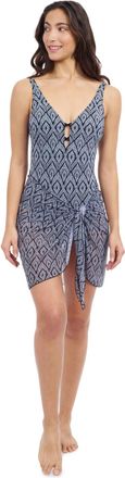 Gottex Plume Sarong Wrap Mesh Skirt