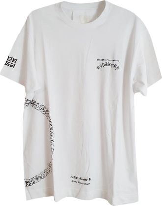 Givenchy White Chain Print T-Shirt Size S