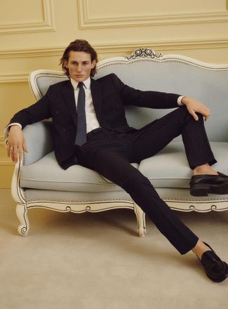 Soul of London Mens Retro pinstripe suit Slim fit