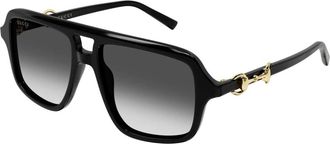 Gucci Aviator Zonnebril - Dames - Accessoires - Zwart - Maat: 55 MM
