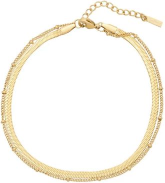 Pompeii3 Stefanie Anklet 18k Gold Plated 9.25 with 1.5 Extender