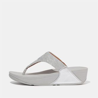 FitFlop Fitflop Womens Fit Flop Glitz Toe Post Sandals in Silver - Size UK 8