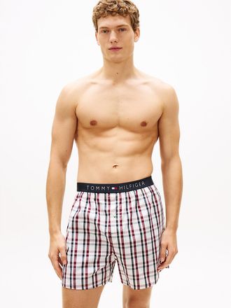 Tommy Hilfiger Mens Printed Woven Boxer - Red - M