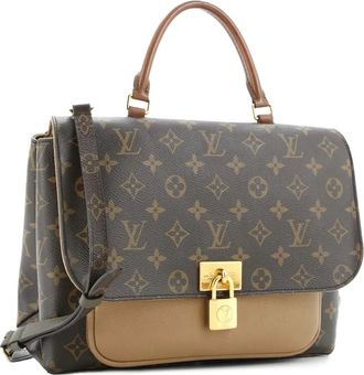 Louis Vuitton Marignan Handbag leren schoudertas met monogram canvas - Bruin