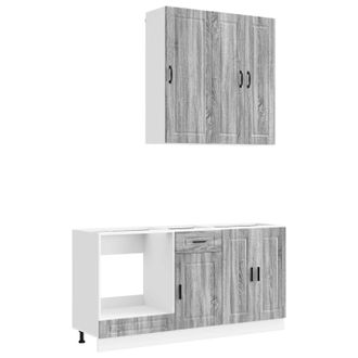 vidaXL Unidad De Cocina Porto 5 Uds. Sonoma Gris Madera De Ingenier&iacute;a Vidaxl