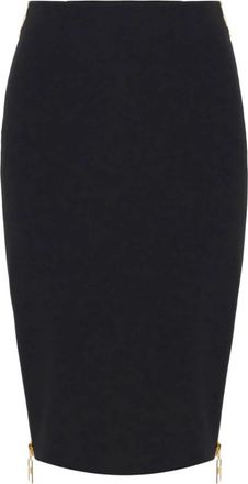 Elisabetta Franchi Go 04746E2110 Kokerrok - Dames - Kokerrokken - Zwart - S - Leer - Rokken