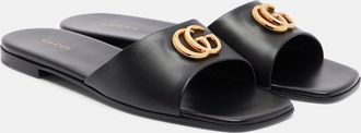 Gucci Double G leather slides