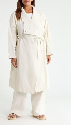 Eileen Fisher Drape Neck Coat in Plstr at Nordstrom, Size 2X