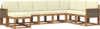vidaXL Conjunto De Sof&aacute;s De Exterior 8 Uds. Natural Y Crema Vidaxl