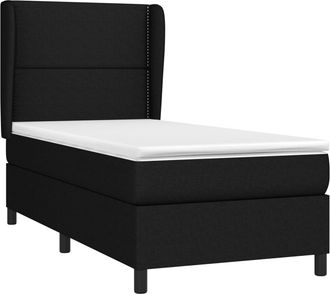 vidaXL Vidaxl - Cama Box Spring Con Colch&oacute;n Tela Negro 90x190 Cm