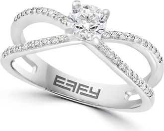 Effy 14K White Gold Diamond Infinity Design Engagement Ring in 14K Gold at Nordstrom, Size 7