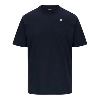 K-Way Tops, Heren, Zwart, M, Katoen, Heren T-shirt van katoen met ronde hals