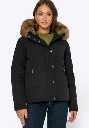 Wittchen Dames Donsjack met Bont Capuchon, Zwart