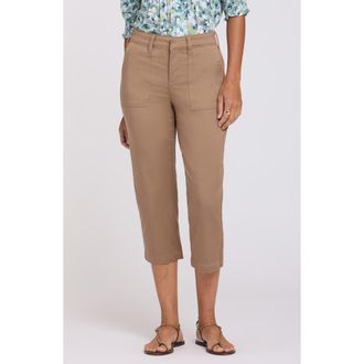 NYDJ Utility High Waist Crop Pants in Toasted Coconut at Nordstrom, Size 10