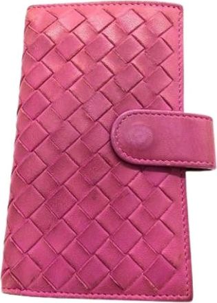 Bottega Veneta Pre-owned Wallets, female, Pink, Size: ONE SIZE Pre-owned Intrecciato Leather Key Case