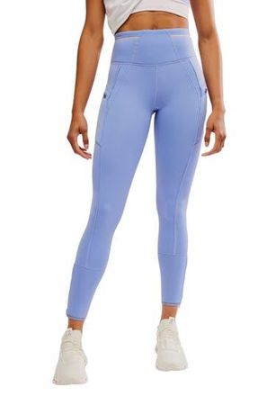 Free People Keepin Cozy Fleece Lined Zip Hem Leggings in Blueberry at Nordstrom Rack, Size X-Small