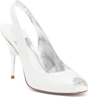 Jeffrey Campbell Charis Open Toe in White Patent Silver at Nordstrom Rack, Size 7.5