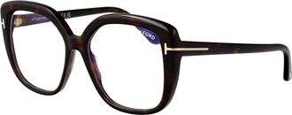 Tom Ford Blue Block Square Opticals - female - Tom Ford - Glasses - Brown - 53 MM - Accessories