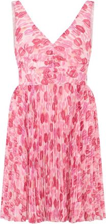 Red Valentino Korte Jurk met Patroon - Dames - Korte kleedjes - Roze - XS - Leer - Kleedjes