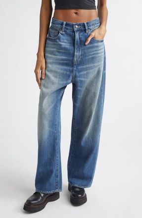 R13 Venti Baggy Wide Leg Jeans in Raine Blue at Nordstrom, Size 28