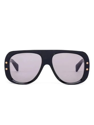 Balmain Pulse pilot-frame sunglasses - unisex - Acetate - 57 - Black