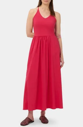 Sweaty Betty Explorer Ribbed Halter Neck Midi Dress in Crimson Red at Nordstrom, Size Xx-Large