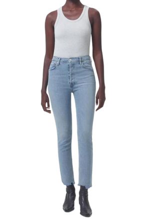 A Gold E Nico High Rise Slim Fit In Rooted In Blue