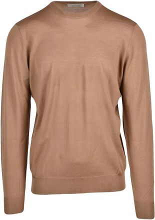 FILIPPO DE LAURENTIIS Pullover met ronde hals - Heren - Ronde hals truien - Bruin - 4XL - Wol - Truien & Vesten