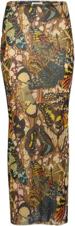 Jean Paul Gaultier Langer Rock mit Fliege-Aufdruck