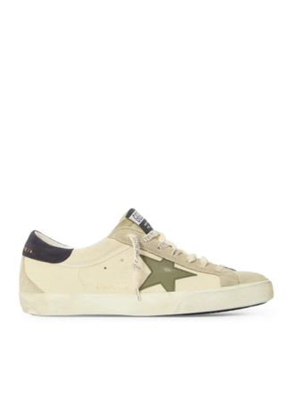 Golden Goose SUPER-STAR LEATHER SNEAKERS WITH SUEDE INSERTS - Golden Goose Deluxe Brand - Man