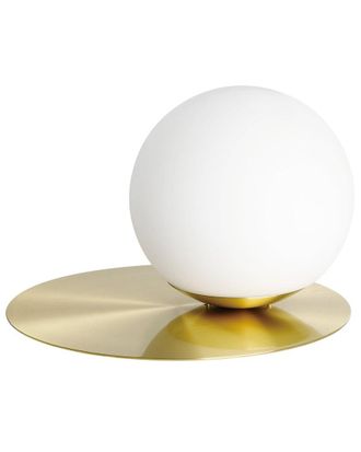 Eglo Eglo Arenales 1 Light Table Lamp With Brushed Brass Finish & White Opal Glass Shade