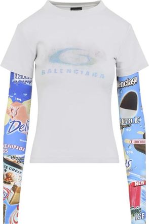 Balenciaga Double Sleeve T-Shirt - Dames - Longsleeves - Veelkleurig - XS - Katoen - Tops