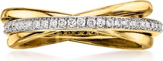Ross-Simons Lab-Grown Diamond Rolling Ring in 18kt Gold Over Sterling