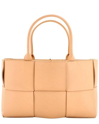 Bottega Veneta Beige Maxi Intrecciato Leather Arco Tote Medium (Authentic Pre- Loved)