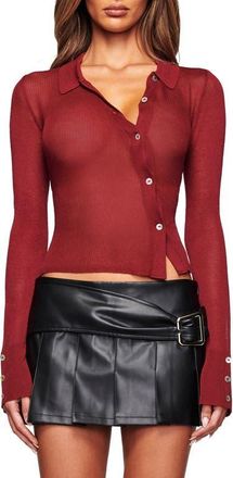I.AM.GIA Davina Asymmetrical Rib Knit Top in Wine Red at Nordstrom, Size Xx-Small