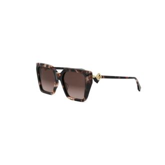 Fendi Sunglasses, unisex, Brown, Size: 54 MM FF Diamonds Havana Square Sunglasses