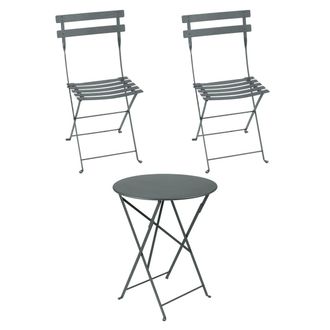 Fermob Bistro Klapptisch + 2 Klappst&uuml;hle, gewittergrau