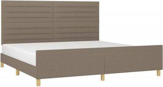 vidaXL Cama Sin Colch&oacute;n Tela Gris Taupe 200x200 Cm Vidaxl