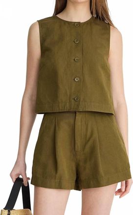 Apiece Apart Godet Tank Top In Dark Olive