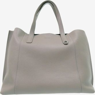 Tod's Gray Leather Tote Bag (Pre-Owned)
