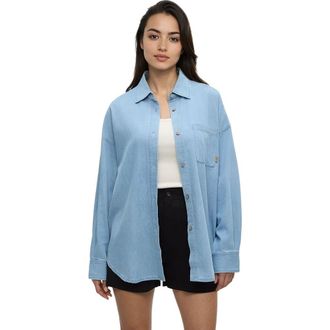tentree Denim West End Shirt in Light Wash at Nordstrom, Size X-Large