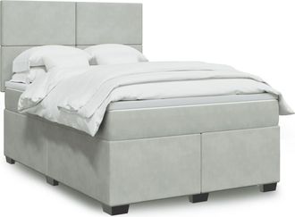 vidaXL Vidaxl - Giroletto A Molle Con Materasso Grigio Chiaro 140x190cm Velluto