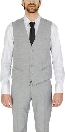 Antony Morato Mmvs 00012-Fa 650330 Casual Vest - Heren - Gillet - Grijs - XS - Leer - Kostuums