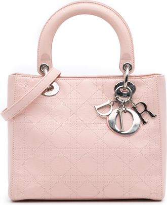 Dior Pre-owned Womens Lady Top Handle Bag - Light Pink Leather - One Size