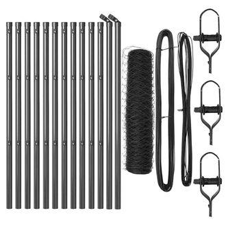 Berkfield Home Hexagon Fence Grey 0.8x25 m Steel