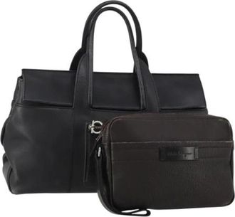 Ferragamo Tweedehands leren handtassen - Dames - Vintage Shopper - Zwart - ONE Size - Vintage