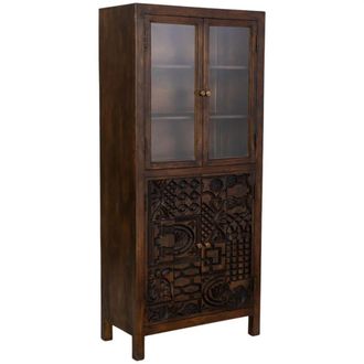 Wanderlust Deco Vitrina de madera artesanal 80 x 40 x 180h cm