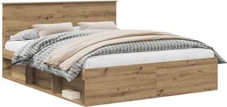 vidaXL Bed Frame Artisian Oak 160 x 200 cm Solid Pine Wood vidaXL